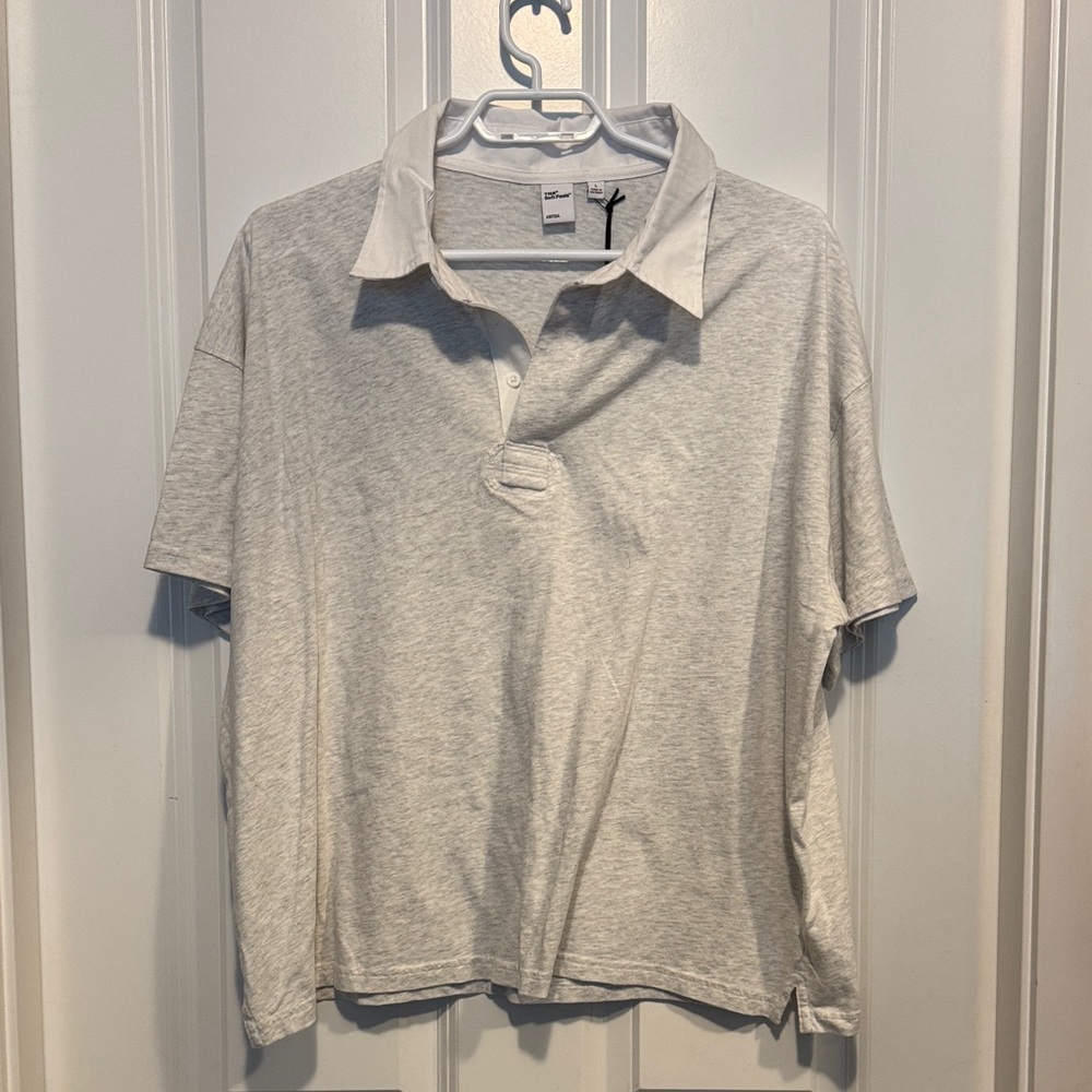 Aritzia Soft Gray Polo Shirt
